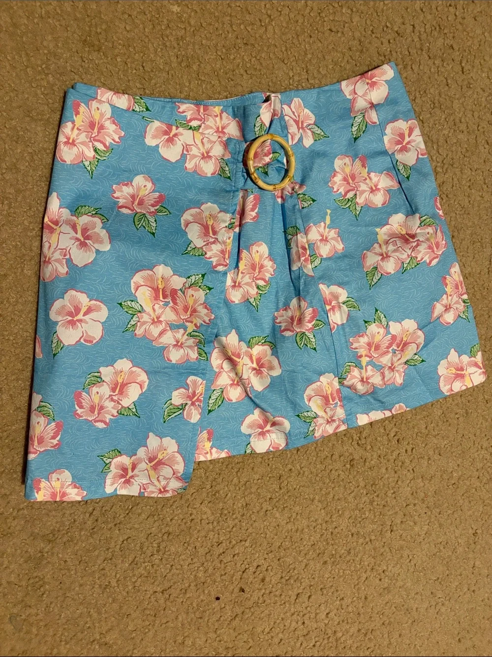dELiA*s Brown Lace Trim Crop Top & Blue Floral Mini Skirt - Picture 5 of 14